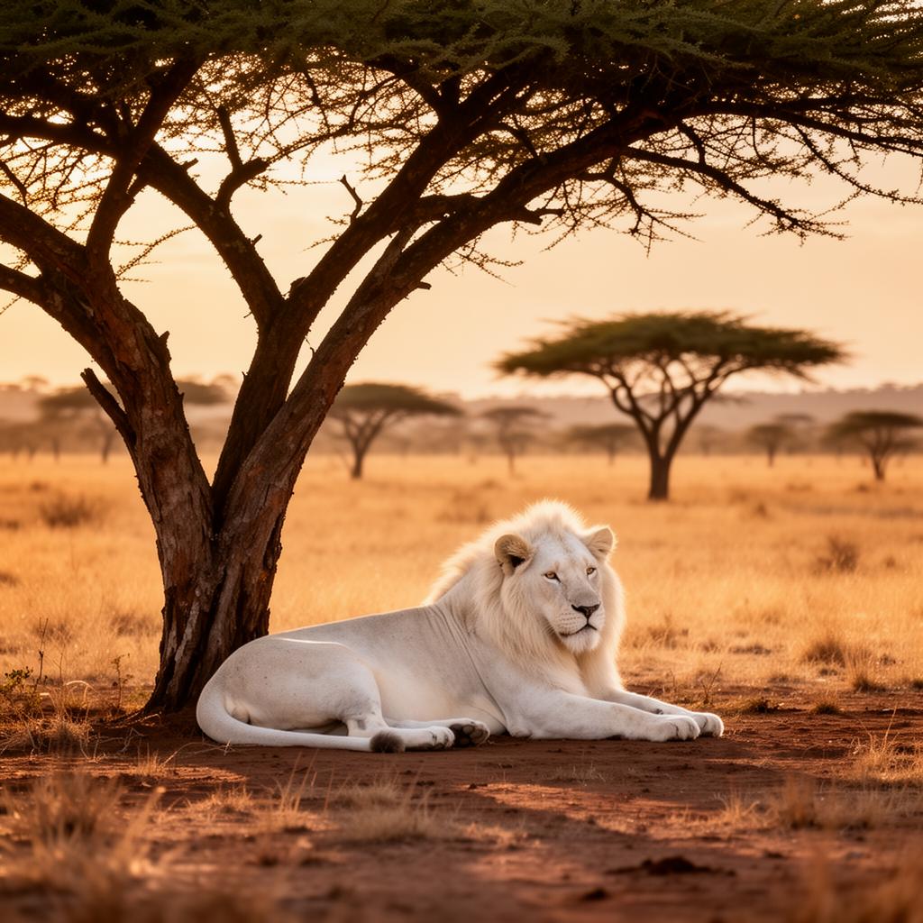 Réserve de Fathala — Lion blanc